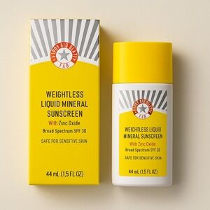 First Aid Beauty Weightless Liquid Mineral Sunscreen SPF 30 1.5oz  New‎ Sealed